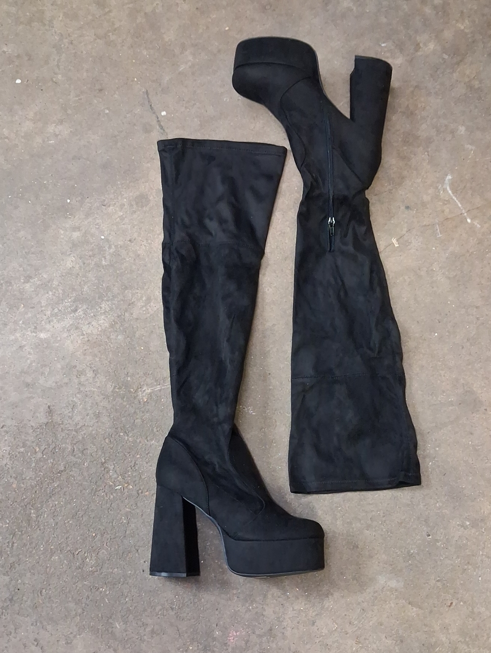 NWT Wild Diva LoungeBlack Over-The-Knee Platform Chunky Heel Boots